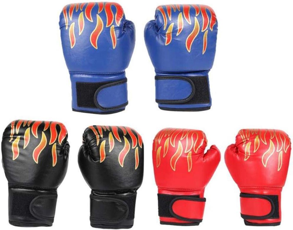 Kinder Bokshandschoenen - Vechtsport Handschoenen - Bokstraining Oefenen - Ademende Mesh Palm - 3-12 Jaar - Zwart