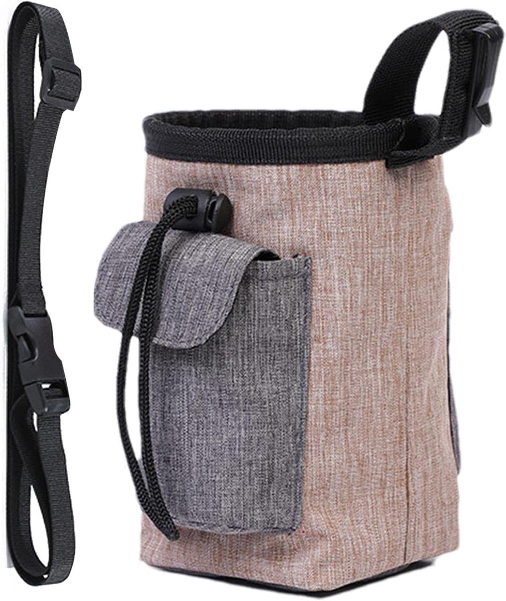 Honden Trainingstas - Snackhouder Puppy - Honden Uitlaten - Handige Opbergvakken - 18 x 10 x 10 cm - Bruin