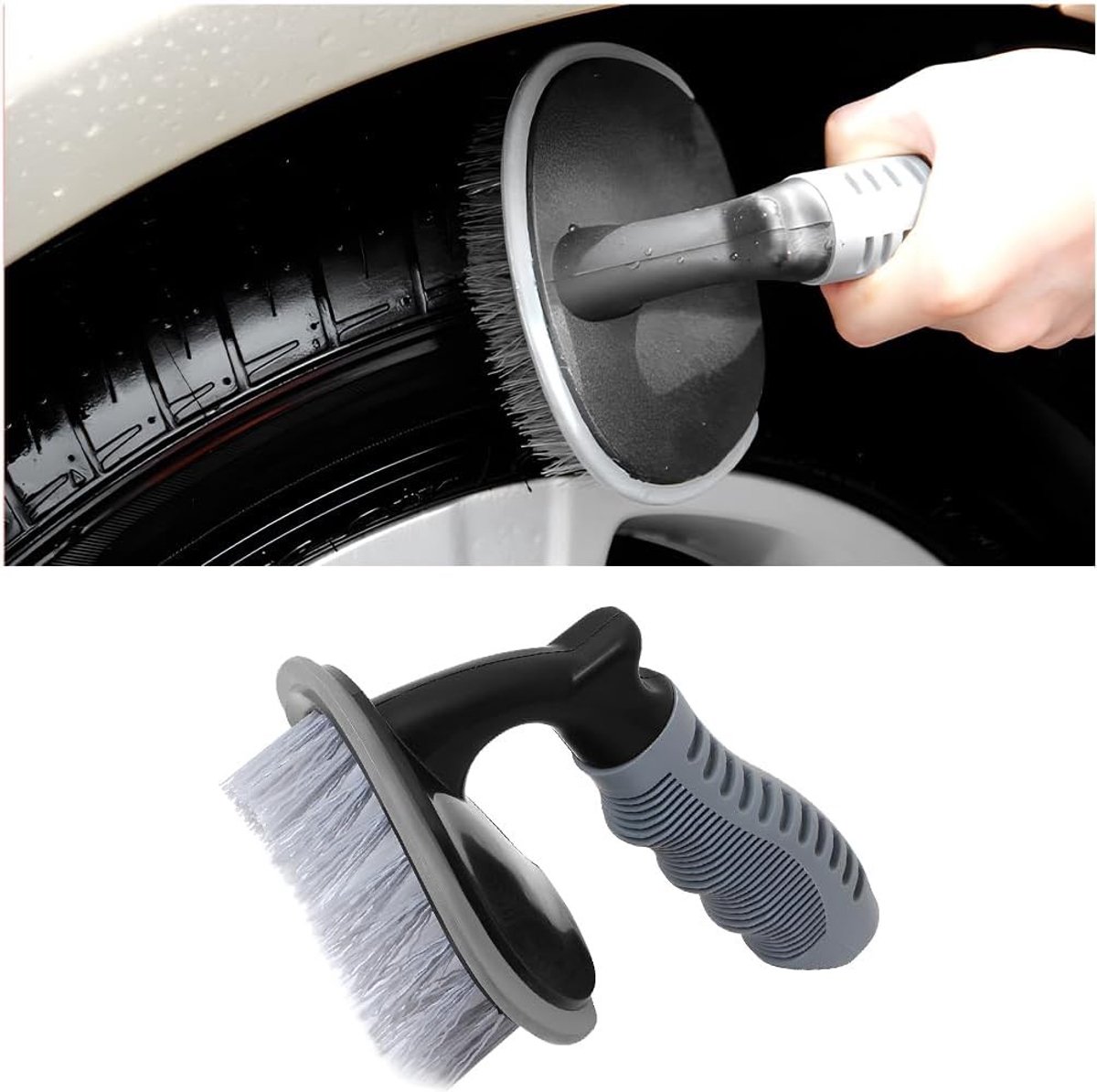 Tire Cleaning Borstel voor Auto en Motor, Effectieve Velgenreiniger, T-vormige Schoonmaakborstel voor Banden en Velgen