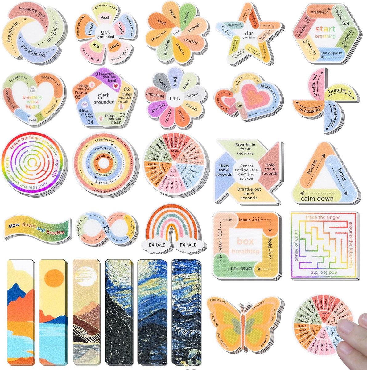 102 Stuks Sensorische Fidgetstickers - 2 Tactiele Texturen - Voor Focus en Ontspanning - Bureau, School en Thuis