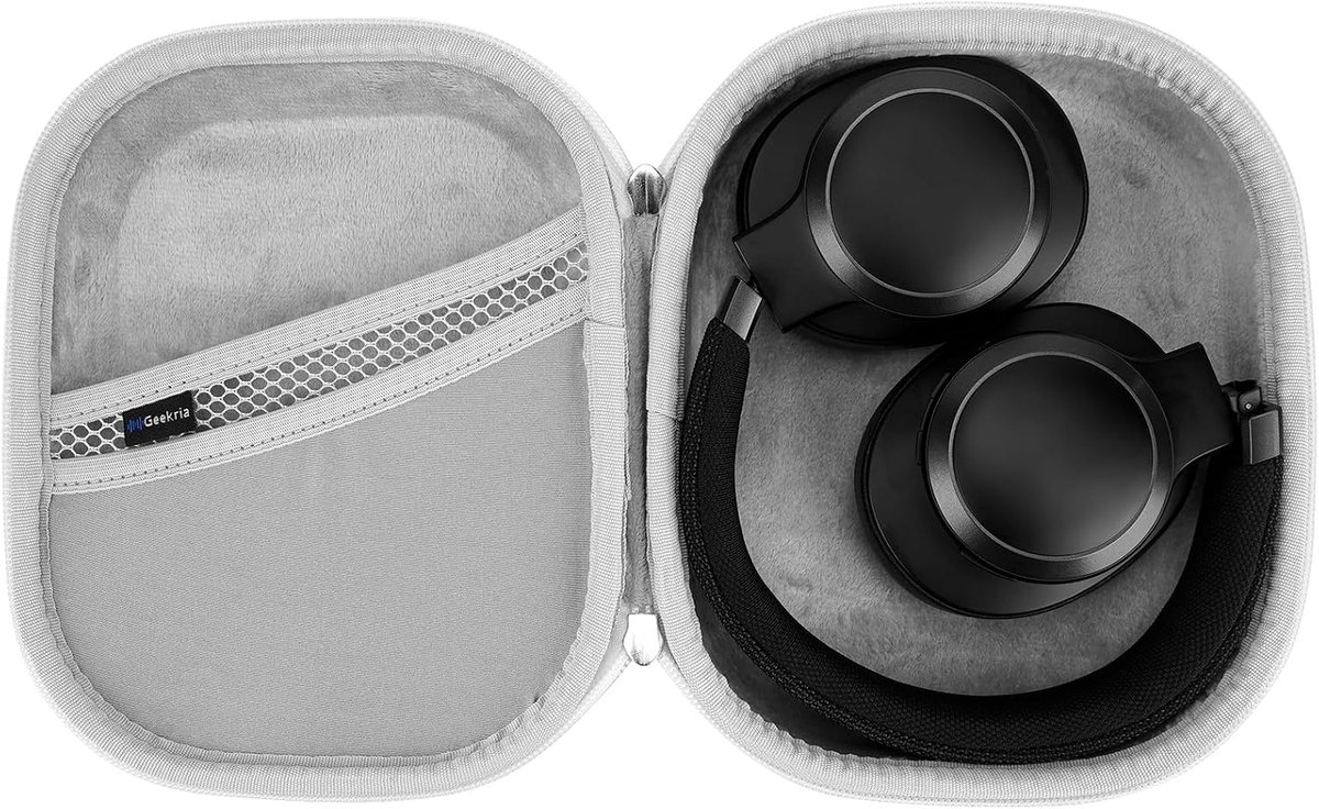 Hoofdtelefoonhoes - Reiscase - Veilig Transport - Ultraharde Schaal - 18.3 x 15.5 x 6.3 cm - Wit