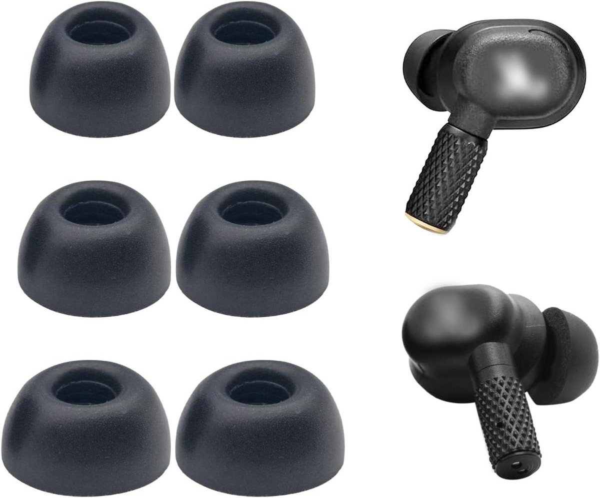 Vervangende Schuimoortjes - Oordopjes Tips - Comfortabel Luisteren - Langzaam Terugkerend Schuim - 3 Paar S M L - Zwart