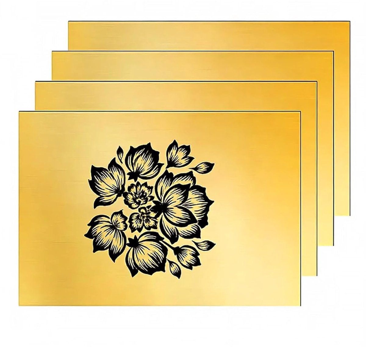 Laser Graveerplaten 30 x 20 cm, 4 Stuks ABS Plastic, Lege Plaat voor Graveren, Geanodiseerd Goud met Zwart, Perfect voor Persoonlijke Ontwerpen en Cadeaus