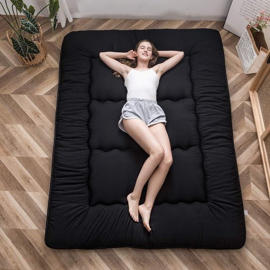 Matras - Japanse mat Vloermat - Slapen en Zitten - Memory Foam Laag - 150x200 cm - Zwart — afbeelding 5