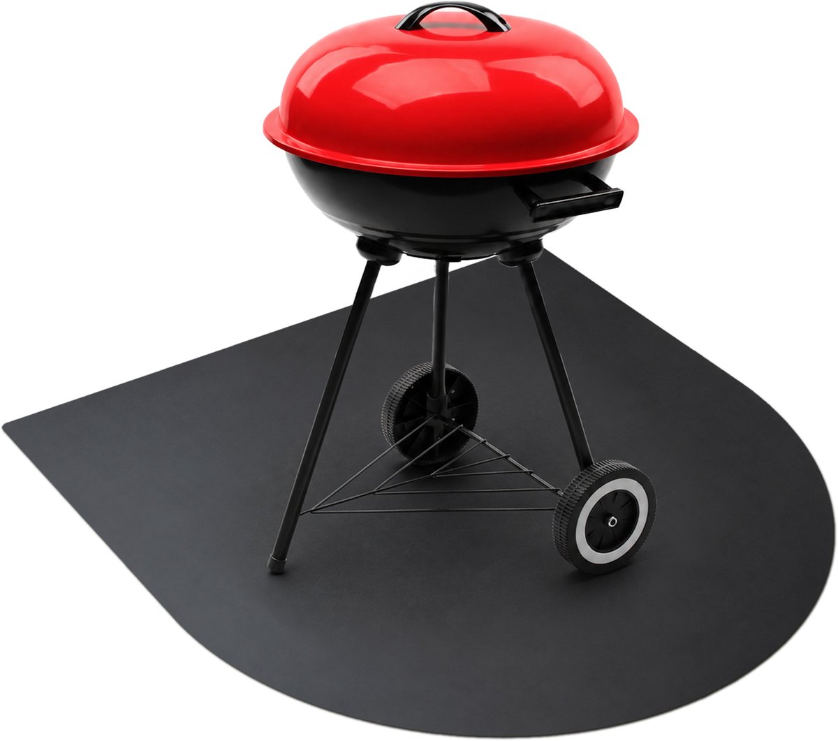 ArtPrintCave Mat Zwart Staal BBQ grondplaat - 80x70 cm - Rondboog - Metalen barbecue mat - Harde barbecue onderlegger - Barbecue onderlegger