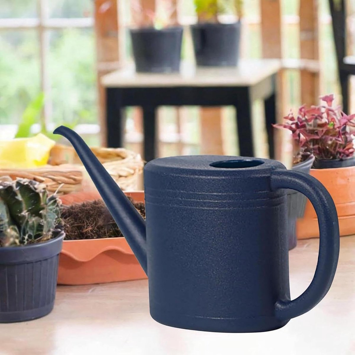 Gieter Binnen - Kleine Kan - Planten Water Geven - Lange Tuit - 1 Liter - Blauw