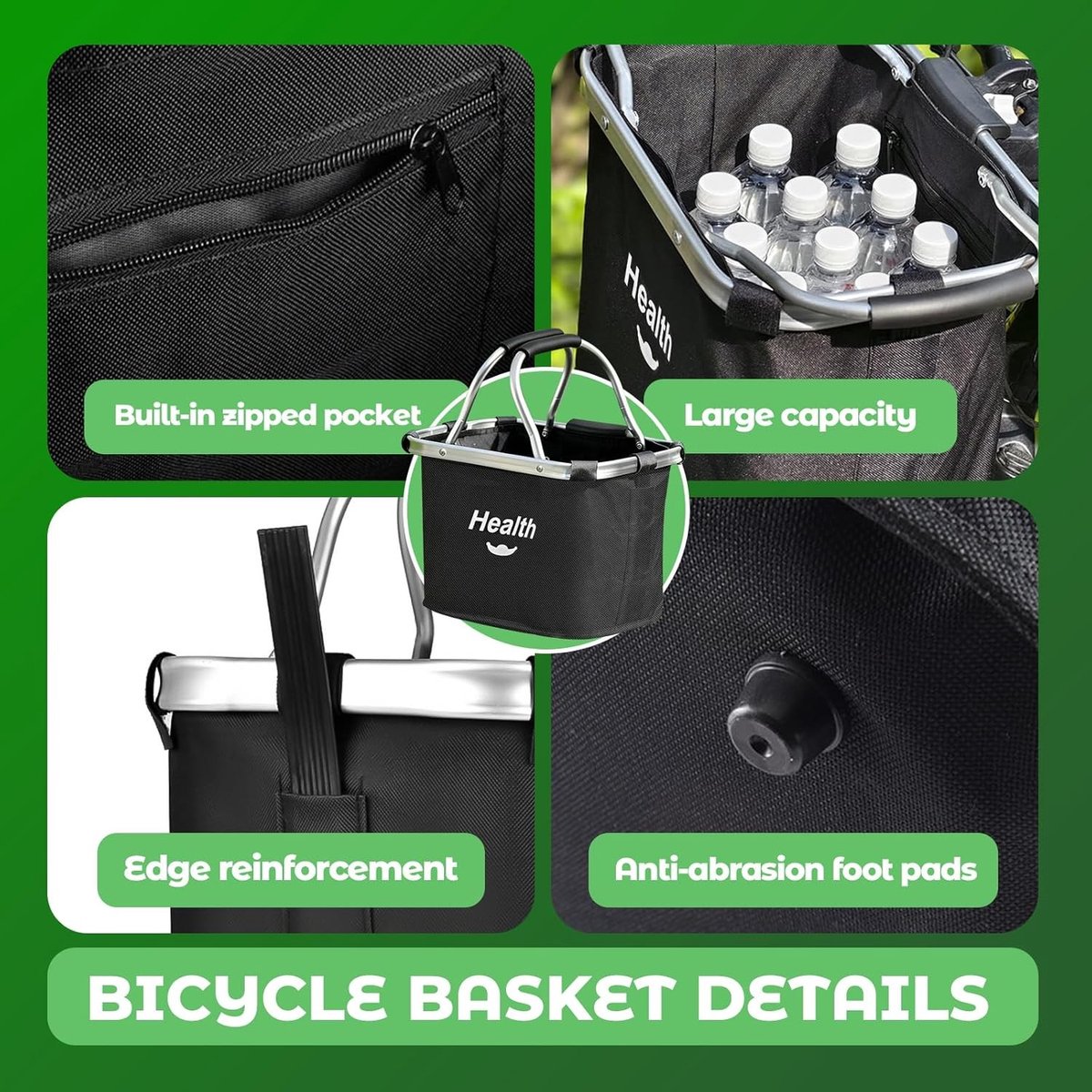 Fietskrat - Aluminium en Canvas - Inklapbaar en Afneembaar - Veilig voor Huisdieren en Boodschappen - Multifunctioneel