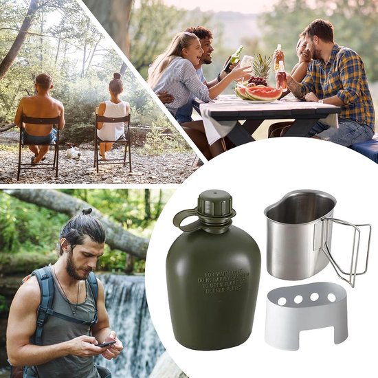 Campingset Kookgerei - Outdoor Keuken - Koken Buiten - Compact Opvouwbaar - 1000 ml Inhoud - Zilver — afbeelding 5