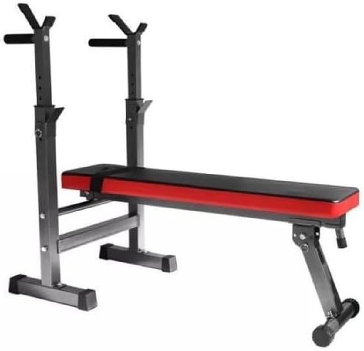 Halterbank - Fitnessbank Trainingsbank - Kracht Training - Verstelbare Halterhouder - 120 x 70 x 106 cm - Zwart