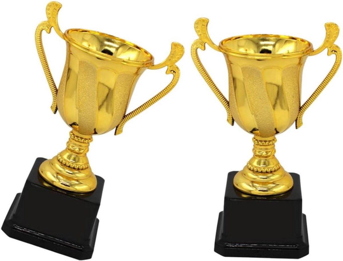 Voetbal Trofee - Sportprijs Beker - Wedstrijden Winnen - Lichtgewicht Plastic - 6 cm Hoogte - Goud