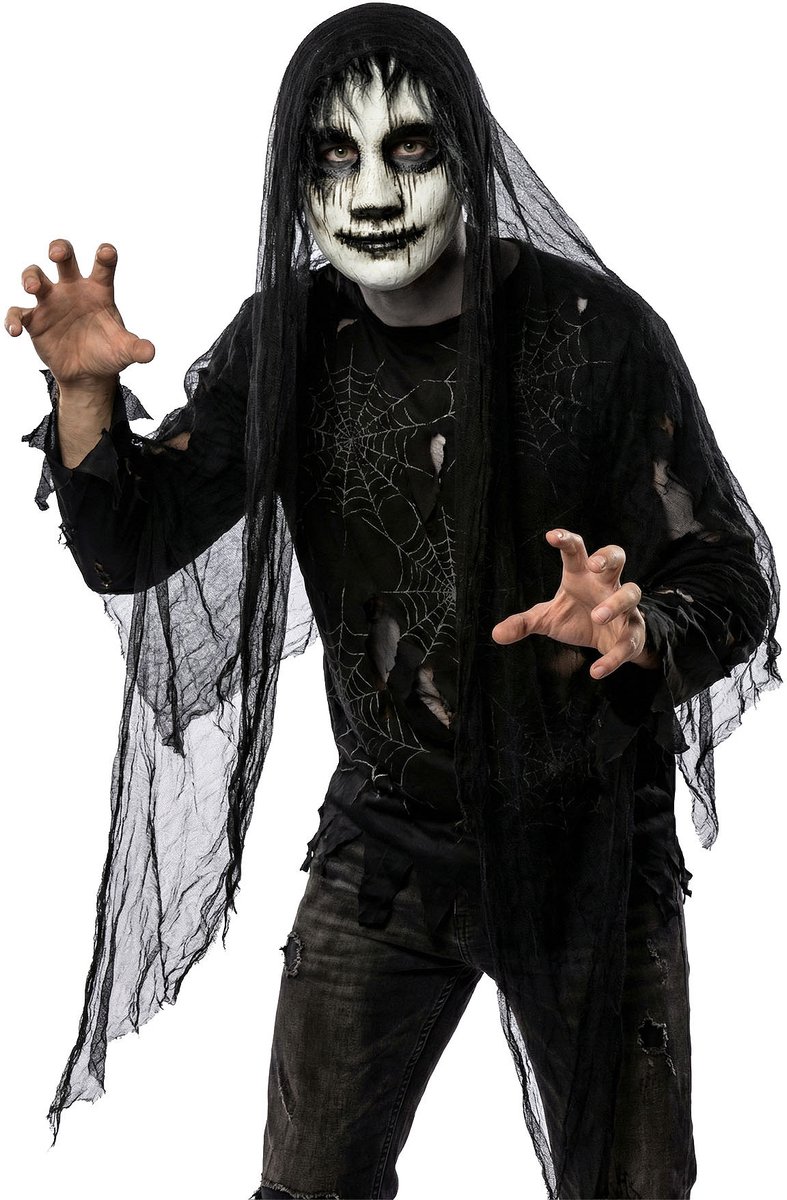 Horror Geest Masker met Kap en Sluier - Halloween