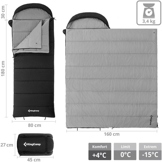 Dekenslaapzak Bedfort winterslaapzak - XL lang breed katoen -15° — afbeelding 3