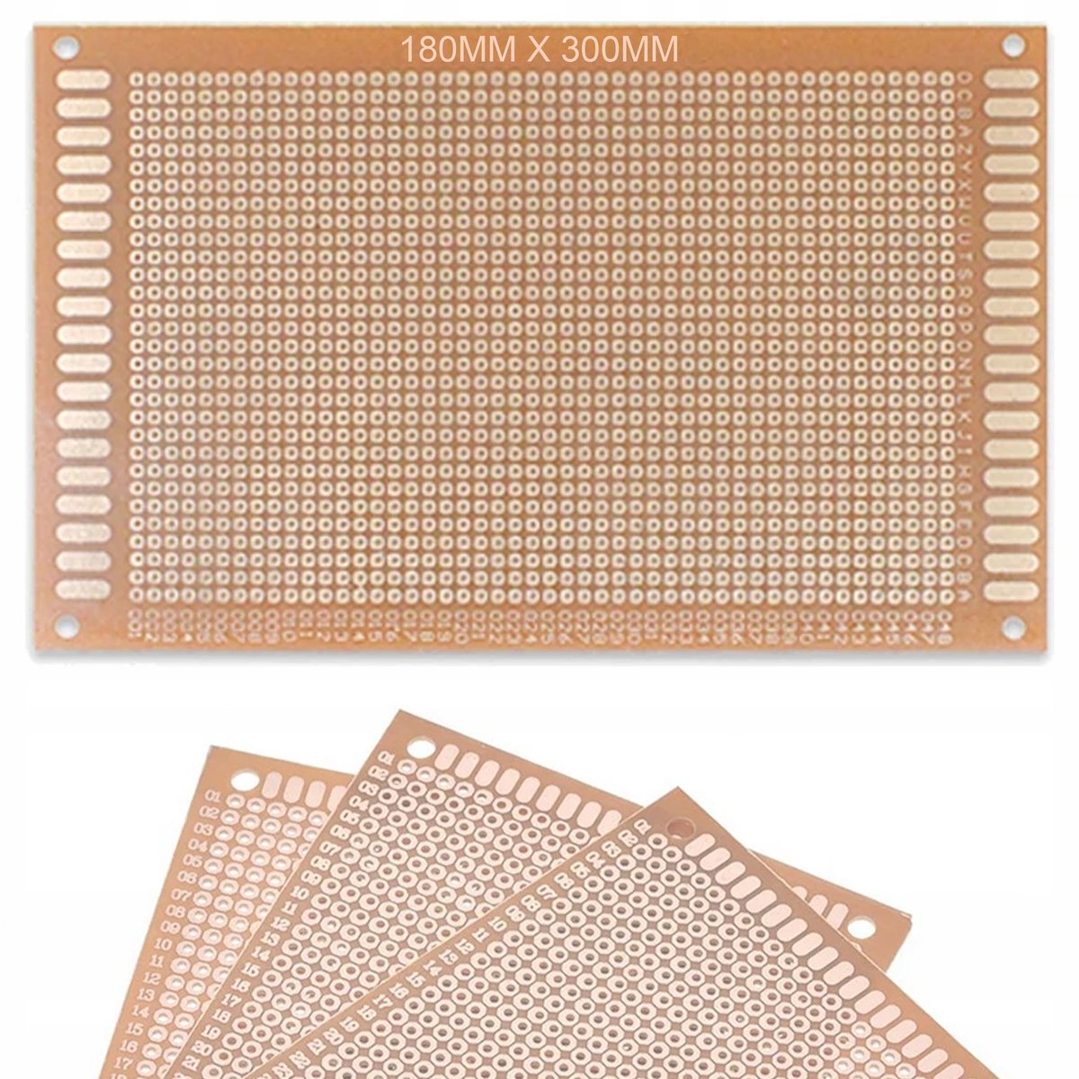 Rosfix Eenzijdige Prototypeprintplaat - Universeel THT Bord - 180 X 300 mm, Raster 2,54 mm