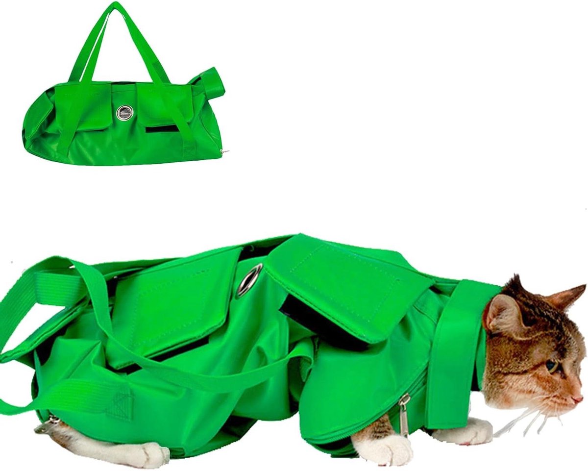 Kattendrager - Reistas Kat - Dierenartsbezoek - Krasbestendige stof - M - Groen