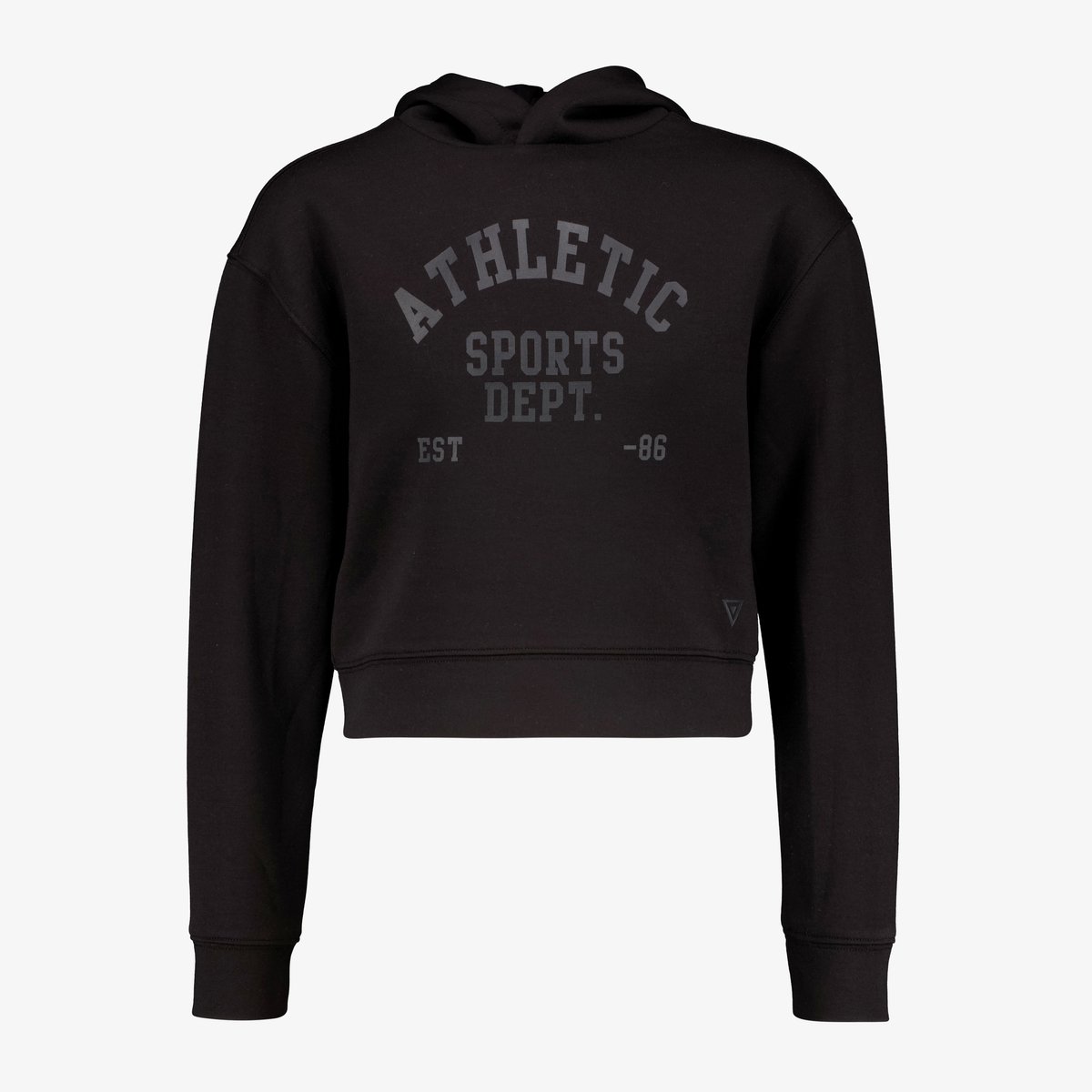 Osaga cropped meisjes sport hoodie zwart - Maat 140