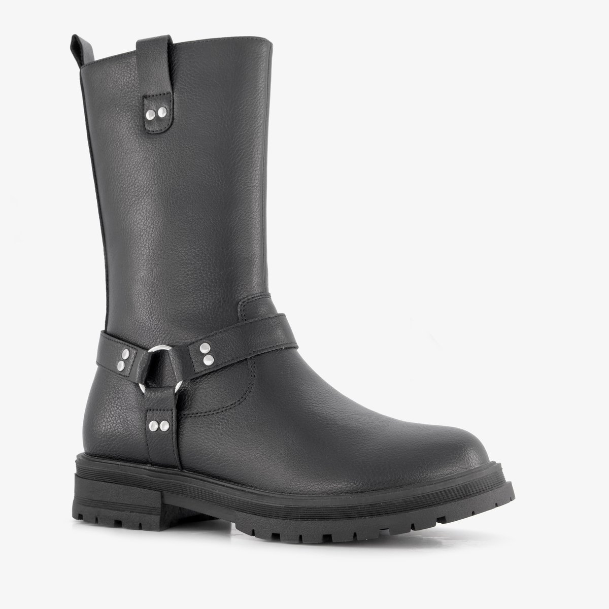 Blue Box hoge meisjes biker boots zwart - Maat 32