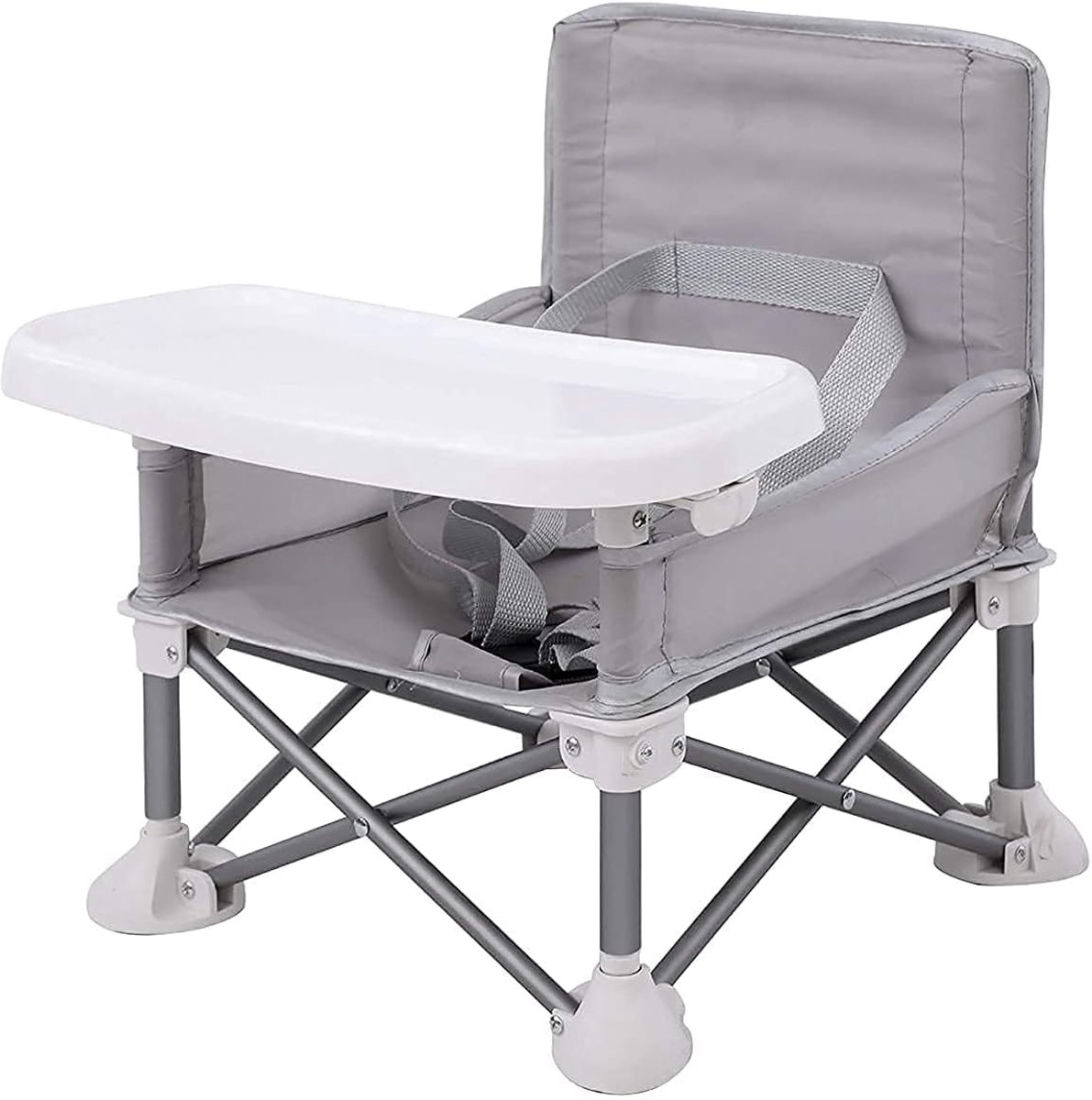 Draagbare kinderstoel opvouwbaar met veiligheidsgordel baby eetstoel voor onderweg camping en buitengebruik tot 16,8 kg