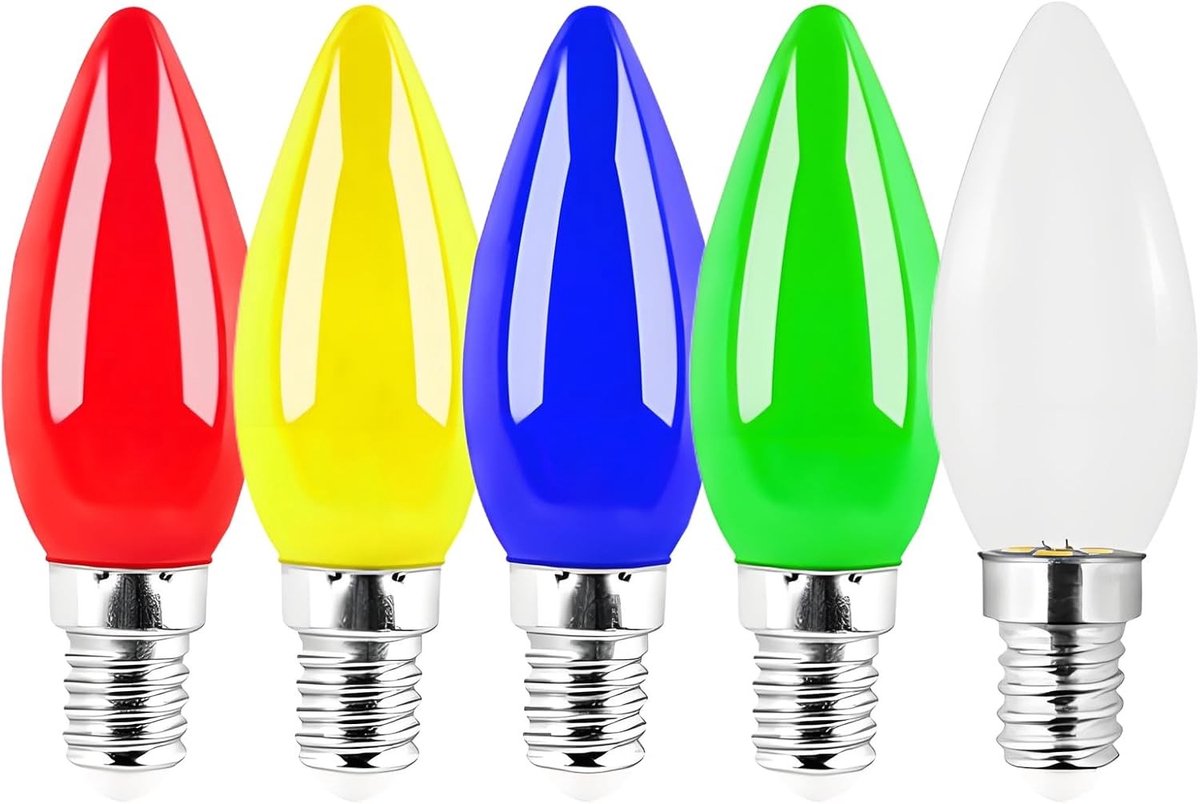 Set LED Gekleurde Lichtbollen - Rood - 26 x 86 mm - Energiezuinige Gloeilampen voor Binnen en Buiten Decoratie