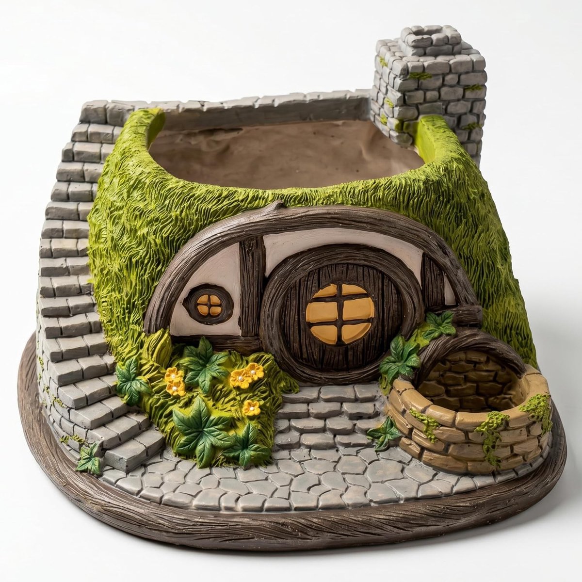 Plantenbak - Multikleur - 30 x 27 x 17 cm - Handgeschilderd Hars - Voor Binnen en Buiten