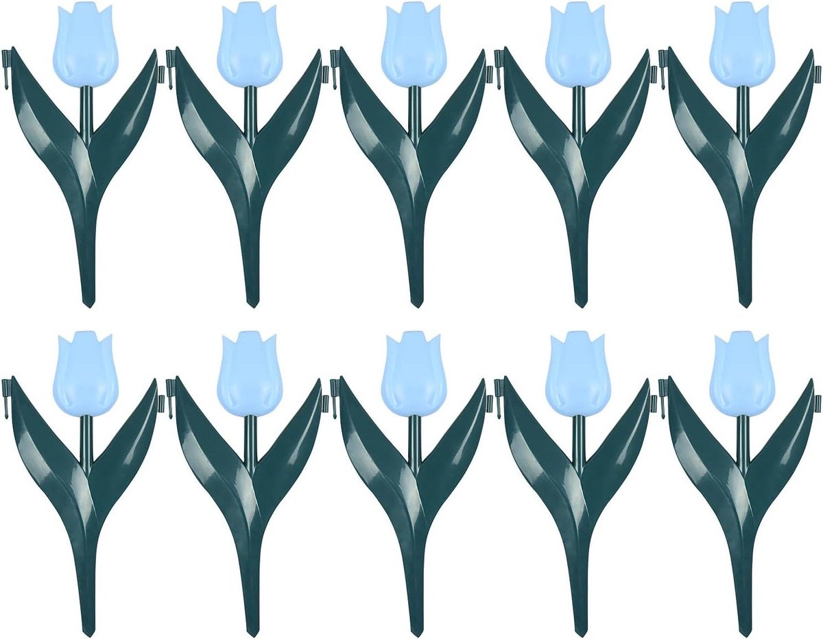 Decoratieve Tuinafsluiting - Bloemenomheining Border - Tuinrand Aanleggen - Weerbestendig PP Materiaal - 10 Stuks - Blauw