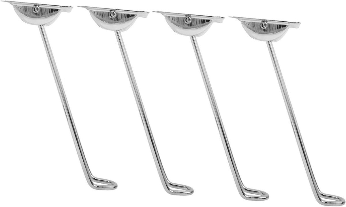 Tafelpoten Set - Bureaupoten Metalen - Meubels Opknappen - Inklapbaar Verstelbaar - 21 cm - Zilver