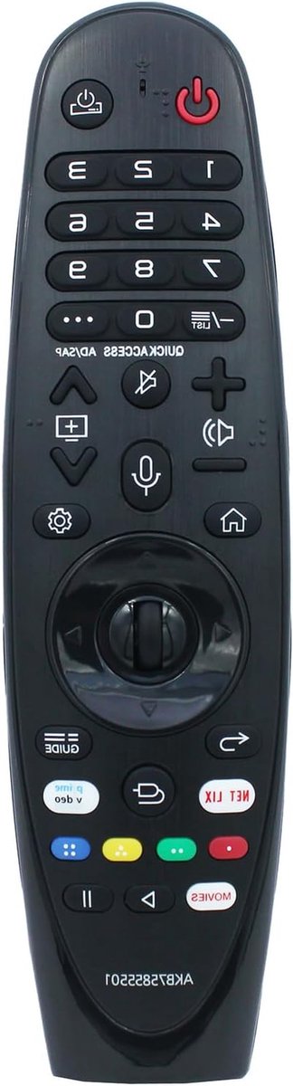 Vervangende Afstandsbediening - Afstandsbediening LG - TV Bediening - Infrarood zonder spraak - 10 Meter - Zwart
