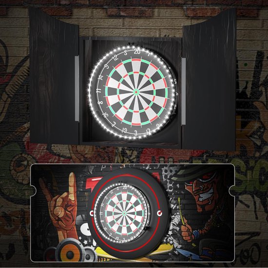 Lìon® Dartbord Verlichting - Professionele Verlichting voor Dartbord - Dart Bord Verlichting - Zwart - 47cm x 47xm 13cm van lion — afbeelding 5