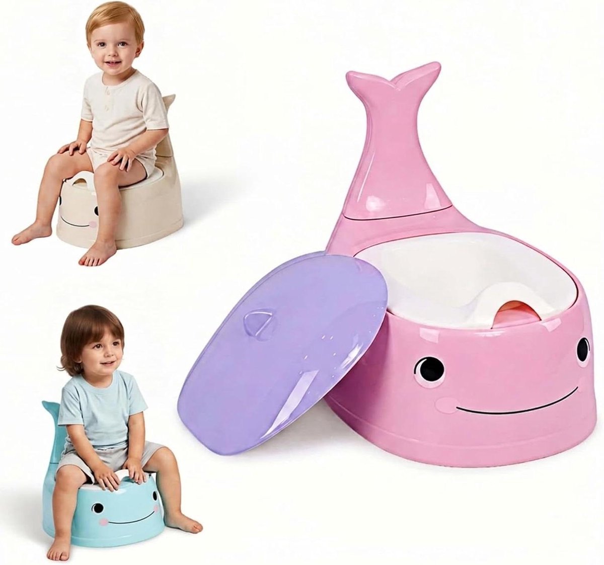 Potty Seat - Zindelijkheidstrainer Peuter - Zindelijkheidstraining - Dinosaurus Ontwerp - 325 x 175 cm - Roze