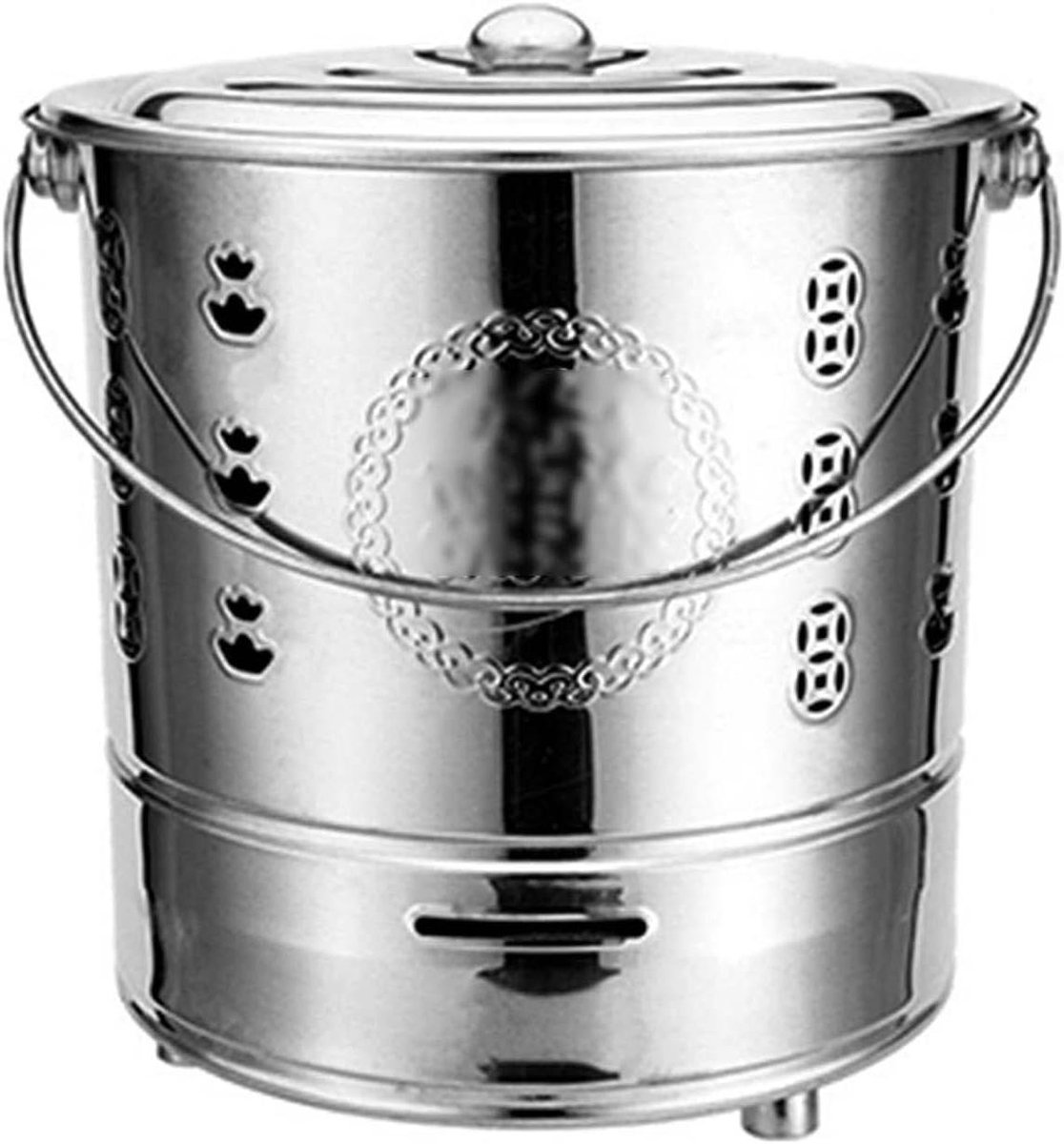 Tuinverbrandingsoven - Afvalverbrander Oven - Tuinafval Verwerken - Roestvrij Staal - 26x28cm - Zilver