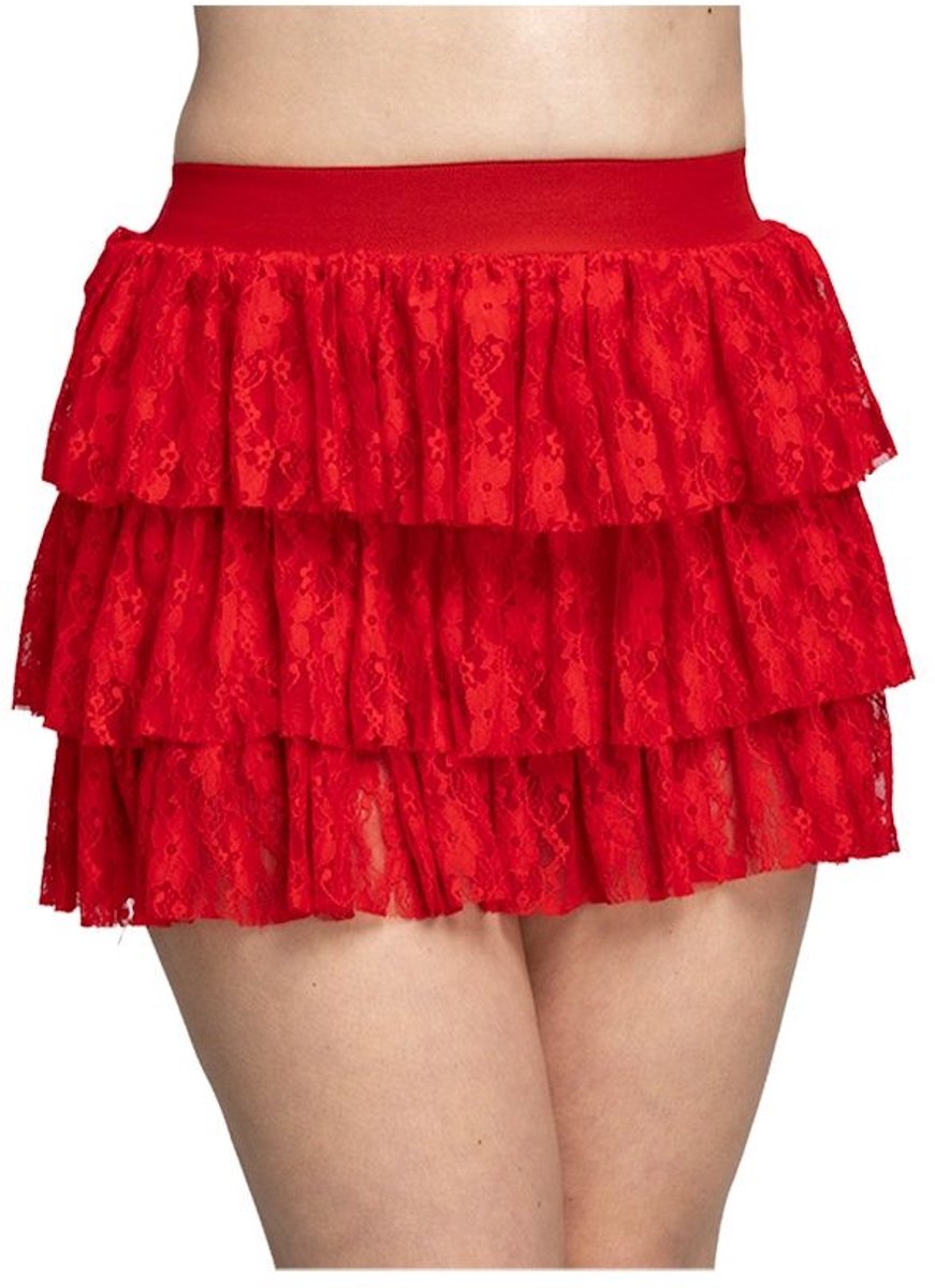 Rokje Rood met Kant Onesize