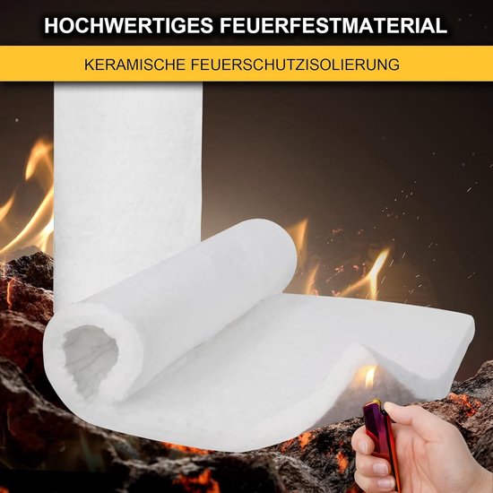 Hittebestendige keramische vezelisolatie deken tot 1500°C, ideaal voor ovens, vaatwassers en waterverwarmers, 79 x 61 x 2.5 cm — afbeelding 2