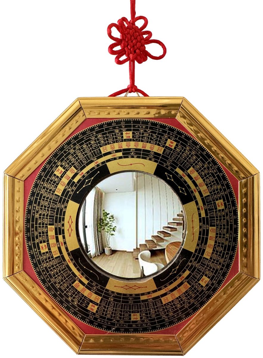 Traditionele Chinese Feng Shui Bagua Spiegel Ornament 17,5 cm