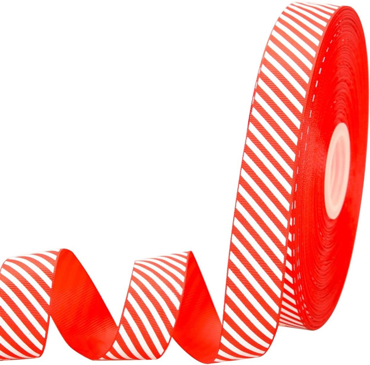 50 Yards 1 Inch Peppermint Stripe Ribbons in Rood en Wit voor Kerstcadeaus, Versieringen en DIY Projecten