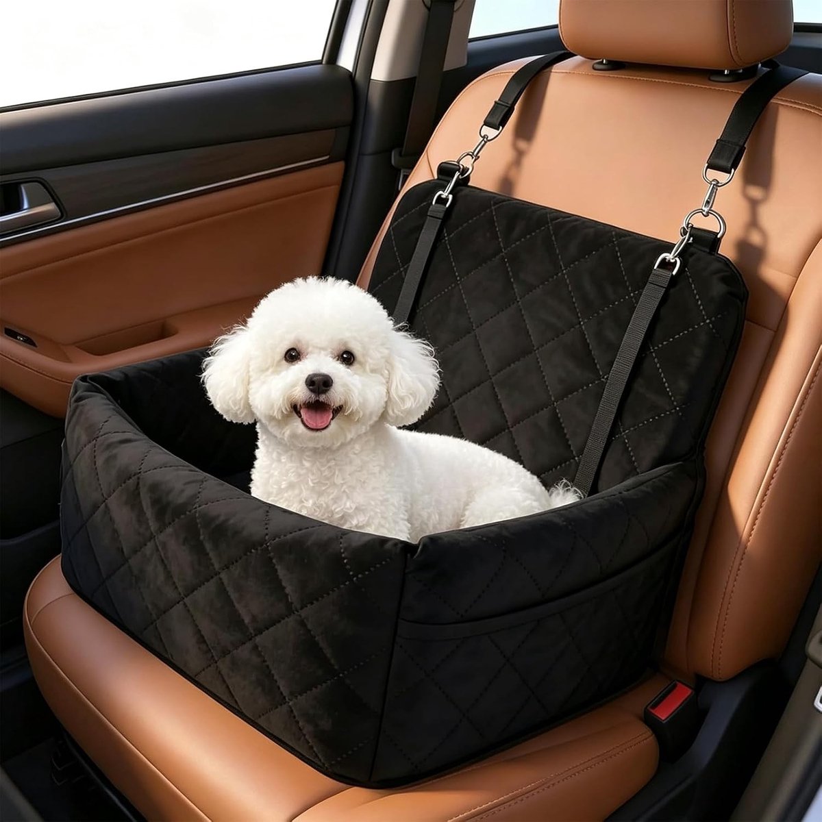 Hondenautostoel - Grijs - 40 x 40 x 35 cm - Traagschuim Verhoging voor Kleine Honden - Voor Puppy’s