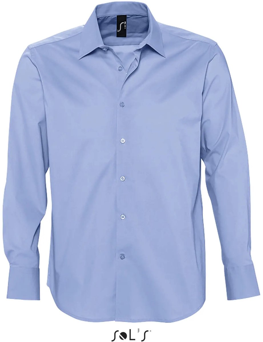 SOL'S Men´s Stretch-Shirt Brighton Long Sleeve L633 - Bright Sky - M