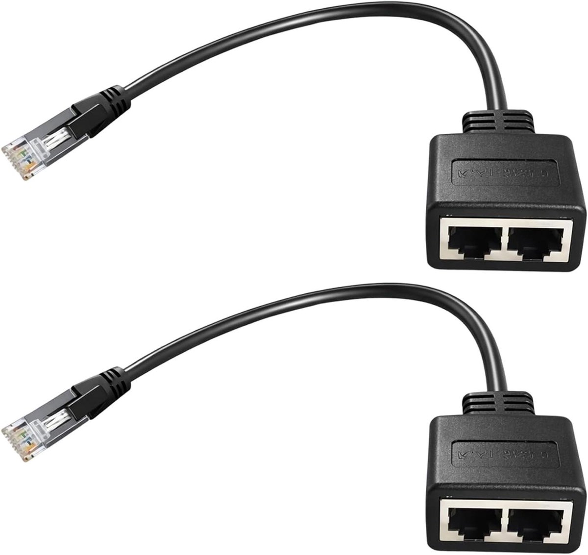 LAN-splitter 2 stuks - Ethernet adapter RJ45 - Netwerk verlengen - Vergulde contacten - 19 x 4 x 2 cm