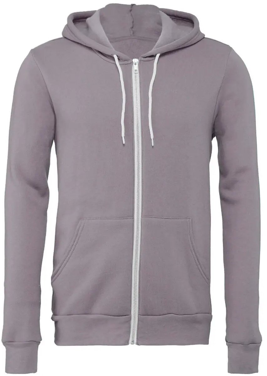 Bella+Canvas Unisex Poly-Cotton Fleece Full-Zip Hoodie CV3739 – XS Storm
