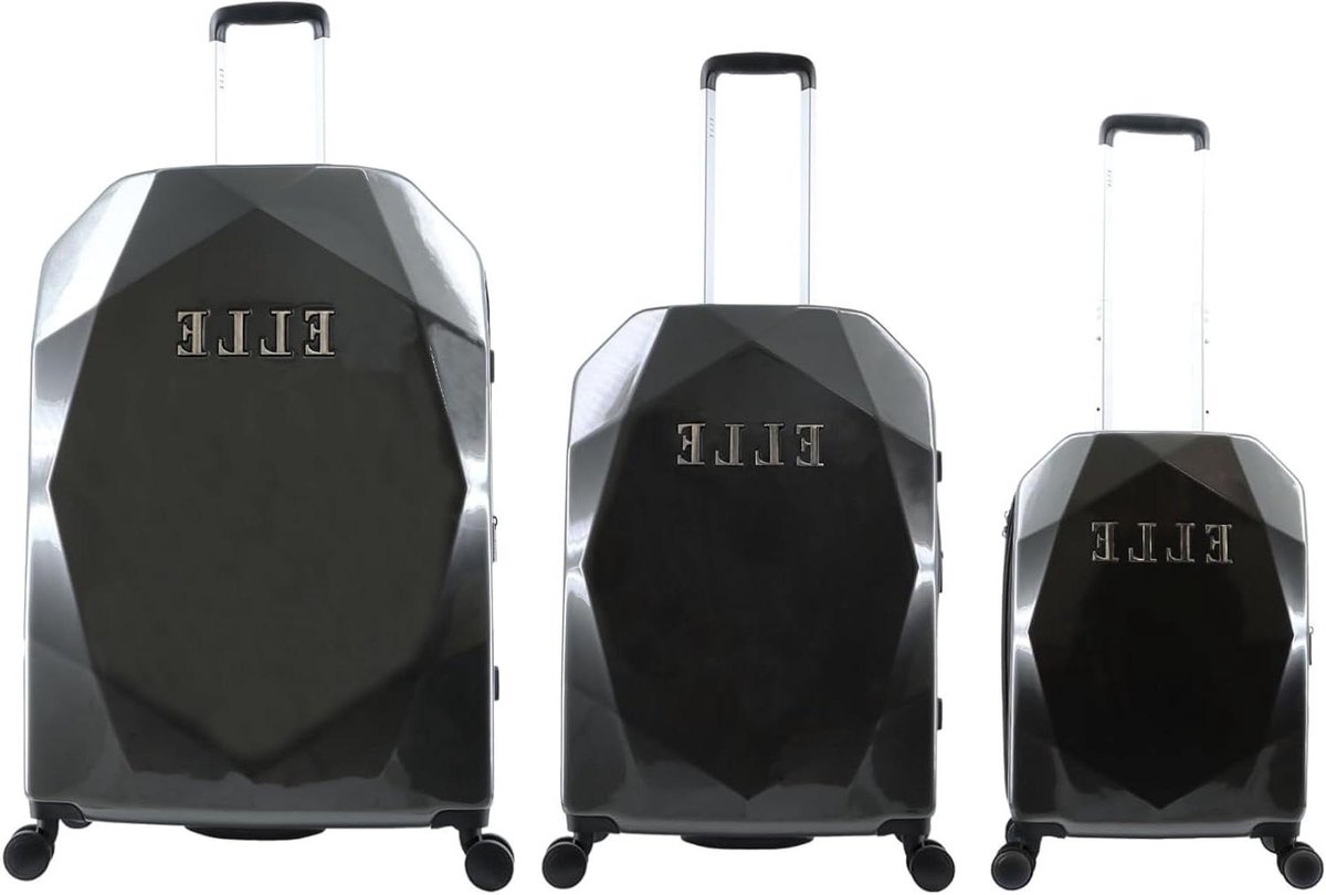 Reis Koffer Set - Trolley Set - Reizen - Hard Shell - 3-delig - Antraciet