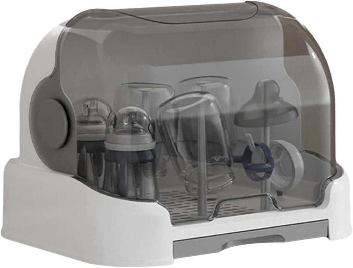 Flessenopbergdoos Baby - Flessen droogrek - Babyvoeding organiseren - Stofdichte beschermhoes - 269 x 284 x 269 cm - Grijs