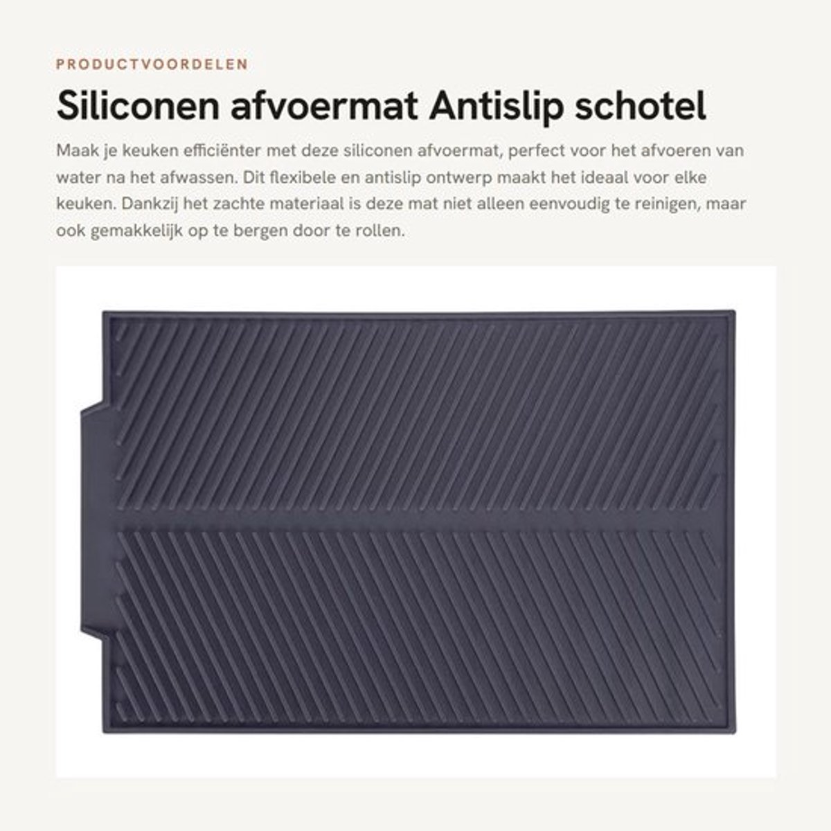 Afvoermat Antislip - Siliconen Afdruipmat - Flexibel Opbergrek - Hittebestendig - Ruimtebesparend - 44 x 33 cm - Afwasmat