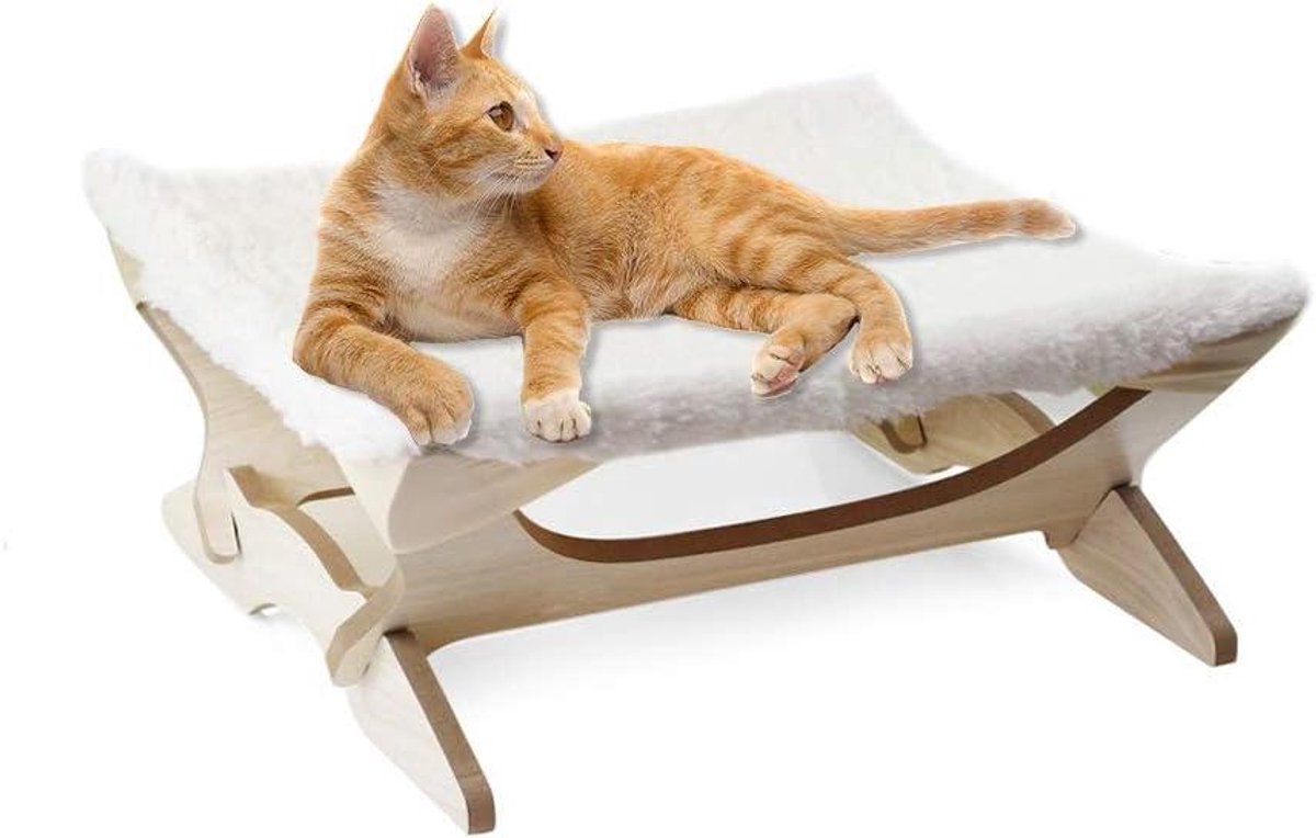 Verhoogd Kattenbed - Kattenhangmat Loungebed - Comfortabel Slapen - Verhoogd Ontwerp - Niet gespecificeerd - Wit