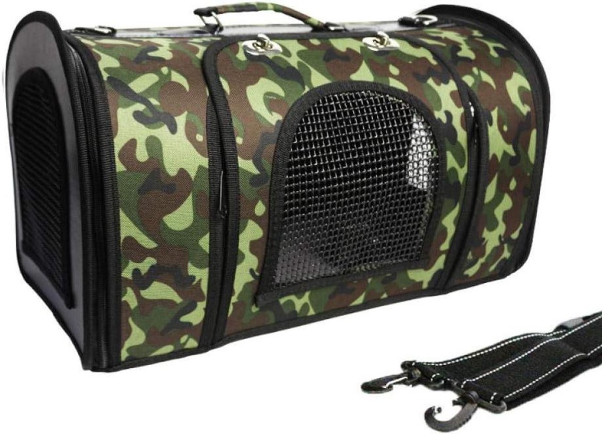 Huisdier Handtas - Draagtas Hond Kat - Reizen met Huisdier - Ventilatie Roosterontwerp - 41x23x25cm - Rood