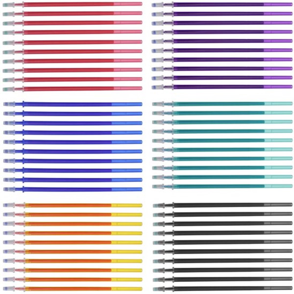 Uitwisbare Pen 60 Stuks - Navulbaar - 6 Kleuren - Punt 0,35 mm - Geschikt voor Kinderen/Volwassenen - Nauwkeurig Schrijven - Schrijfpennen