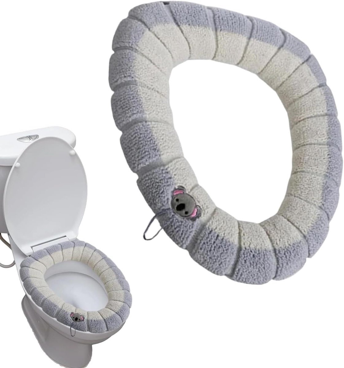 Toiletbril Hoes - Toiletbril Kussen - Badkamer Comfort - Pillingwerende Technologie - 42x32 cm - Crèmekleurig