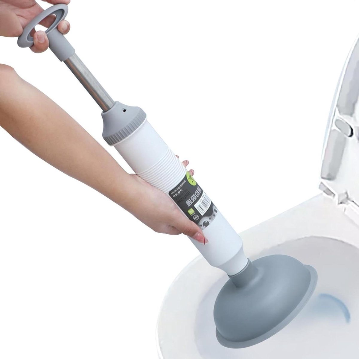 Toilet Plunjer - Afvoer Ontstopper - Verstopping Verwijderen - Hogedruk Ontwerp - 40.3 x 21.3 x 11.1 cm - Grijs