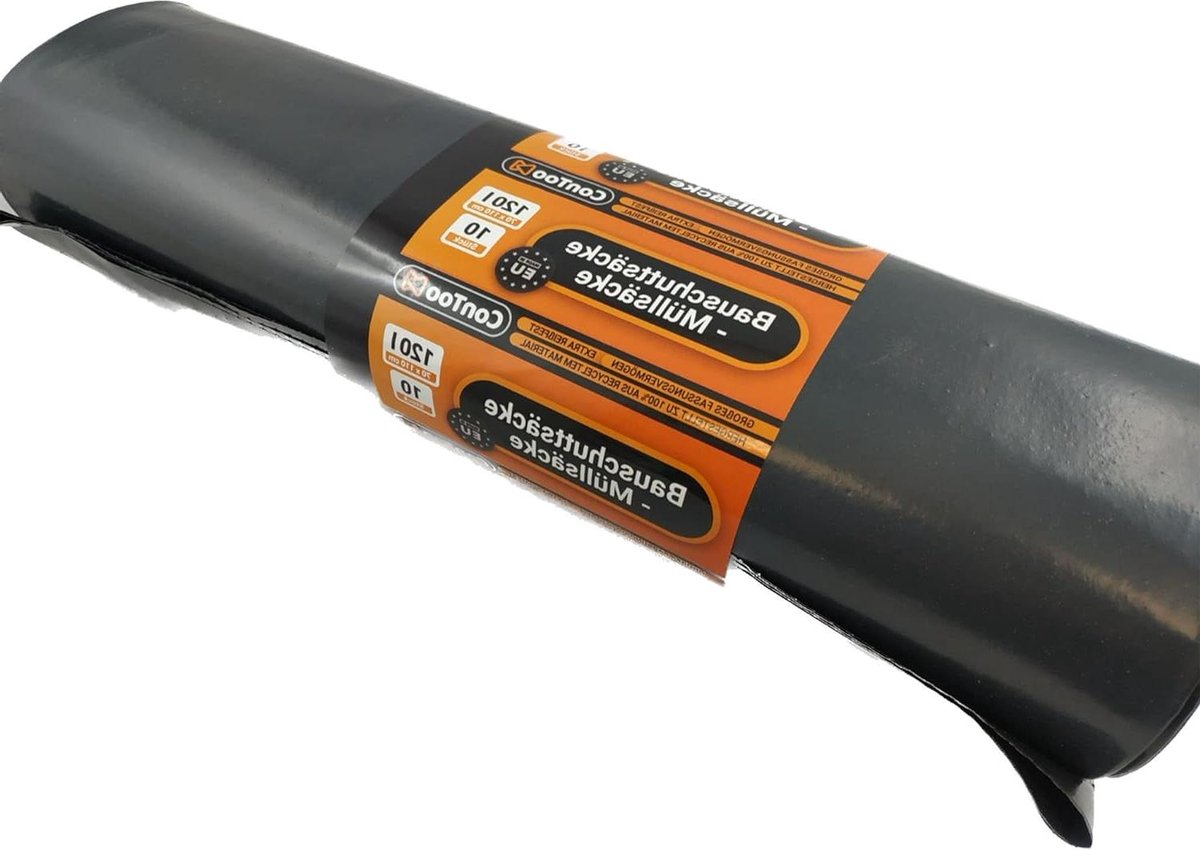Bouwopvangzak - Bouwafvalzakken Vuilniszakken - Afval Opslag - Extra Scheurvast - 120 Liter - Zwart