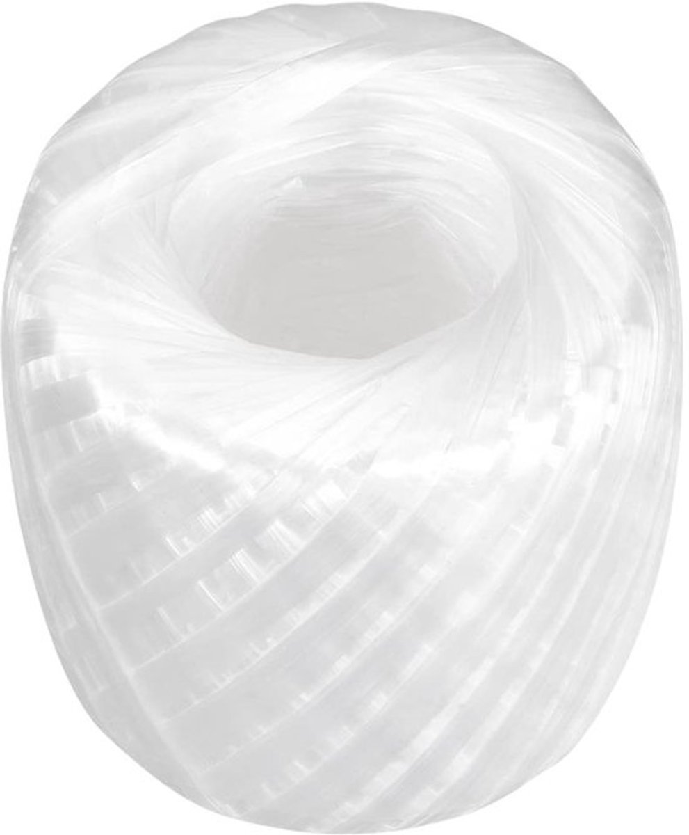 Polyester Touw 200m - DIY Boekverpakking - Nylon Touw - Wit - Sterk en Duurzaam - Voor Creatieve Projecten
