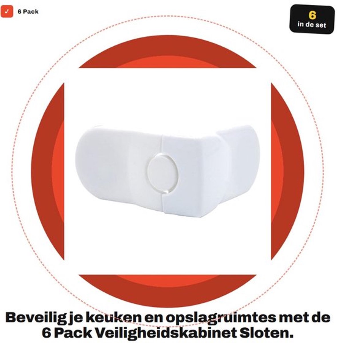 Veiligheidskabinet 6 Pack - Kastslot - Kastsloten Baby - Kastslot Kinderen - Veiligheidsslot - Eenvoudige installatie zonder gereedschap