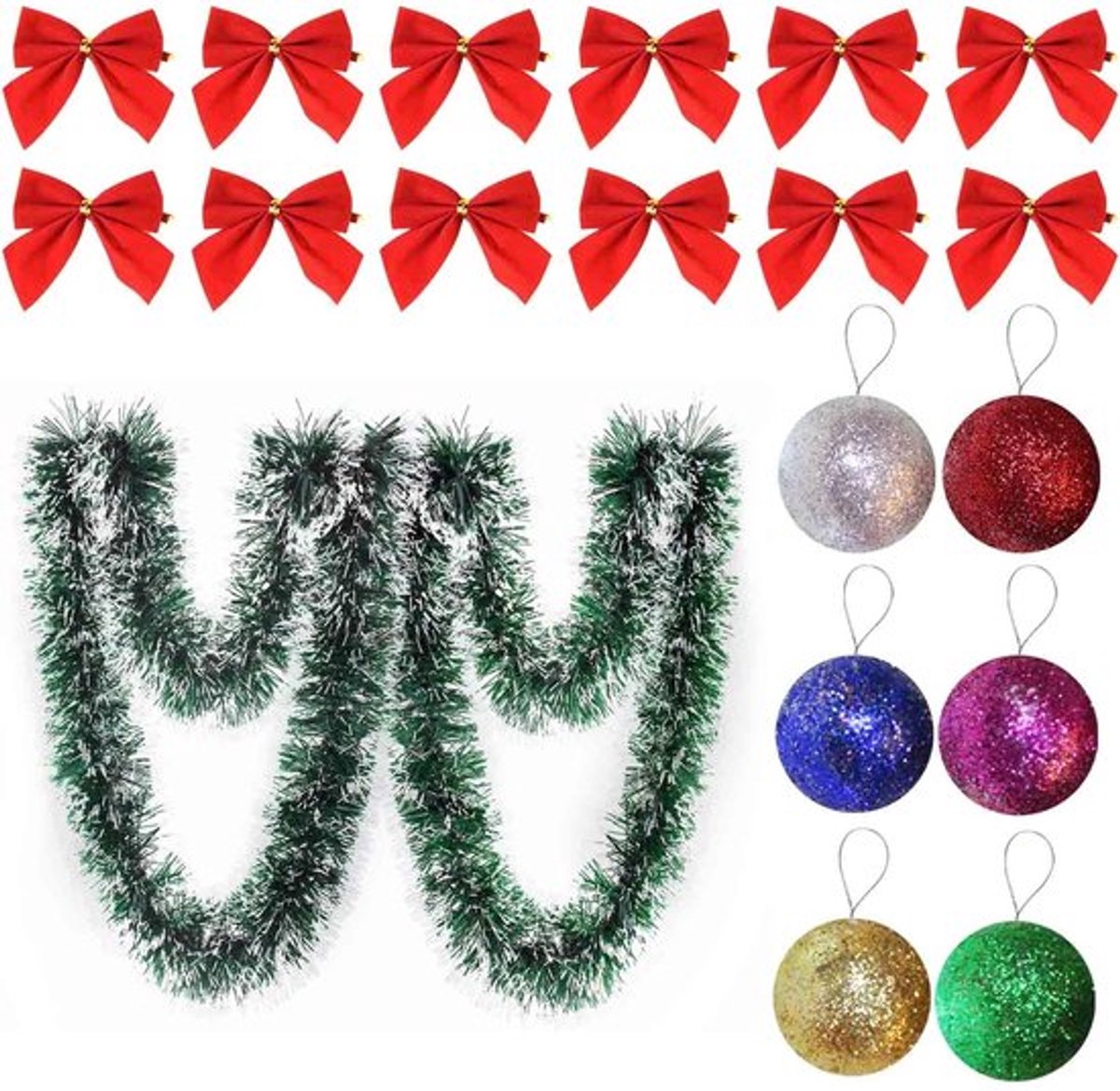 Kerstkrans 10 m - Tinsel Slinger - Kerstdecoratie - Kerstboomversiering - PVC/Materiaal - Eenvoudig te vormen - Kerstslinger