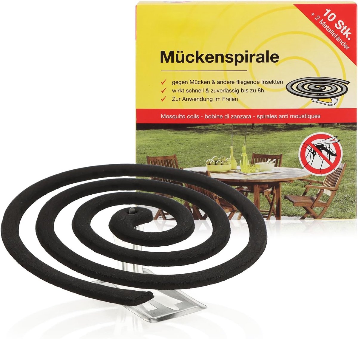 Muggenstekker - Zwart - Ø 11,5 cm - Anti-muggenspiraal met Standaard - Voor Buitengebruik